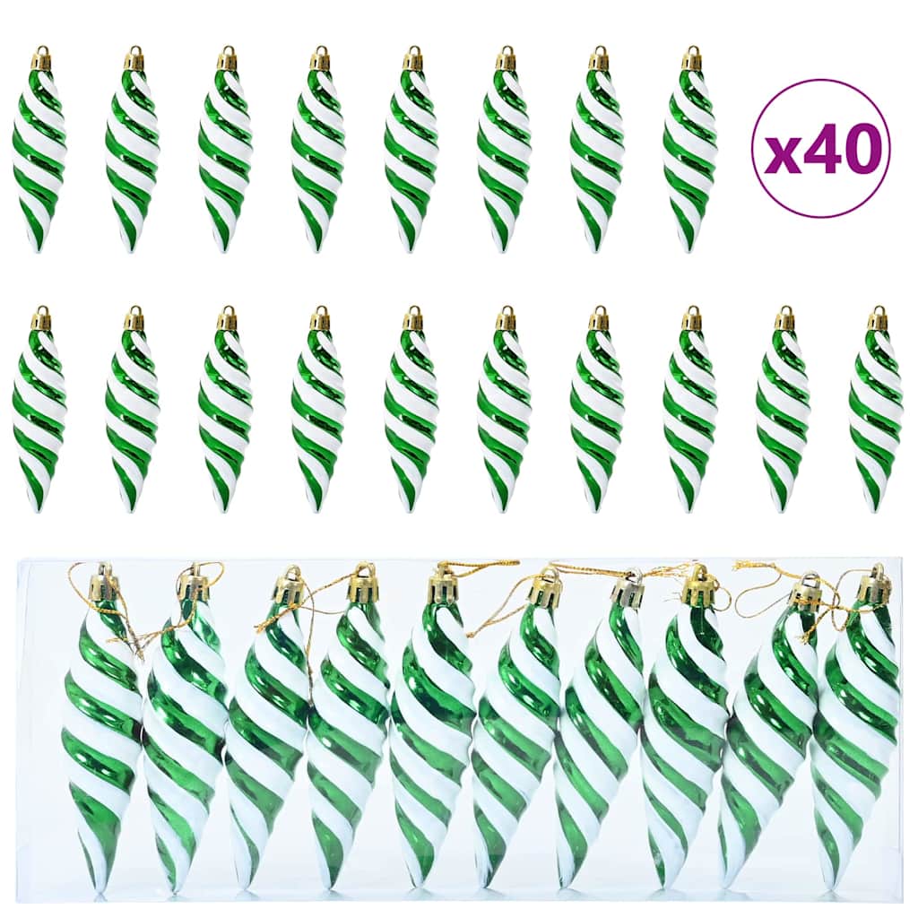 Christmas Spiral Shape Ball 40 pcs Grün Kunststoff