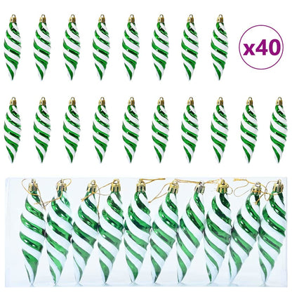 Christmas Spiral Shape Ball 40 pcs Grün Kunststoff