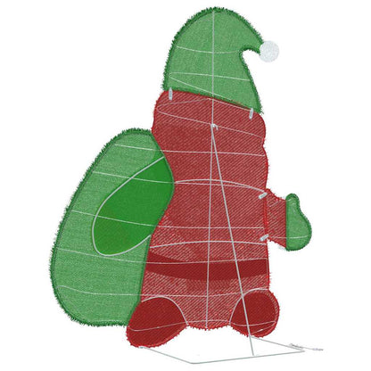 Beleuchteter Weihnachtsmann Warmes Weiß 62 x 70 cm Lamé-Stoff