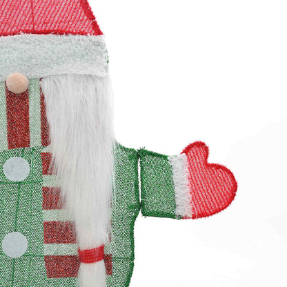 Beleuchteter Gnom mit 60 LEDs Warmes Weiß 71 x 64 cm Lamé-Stoff