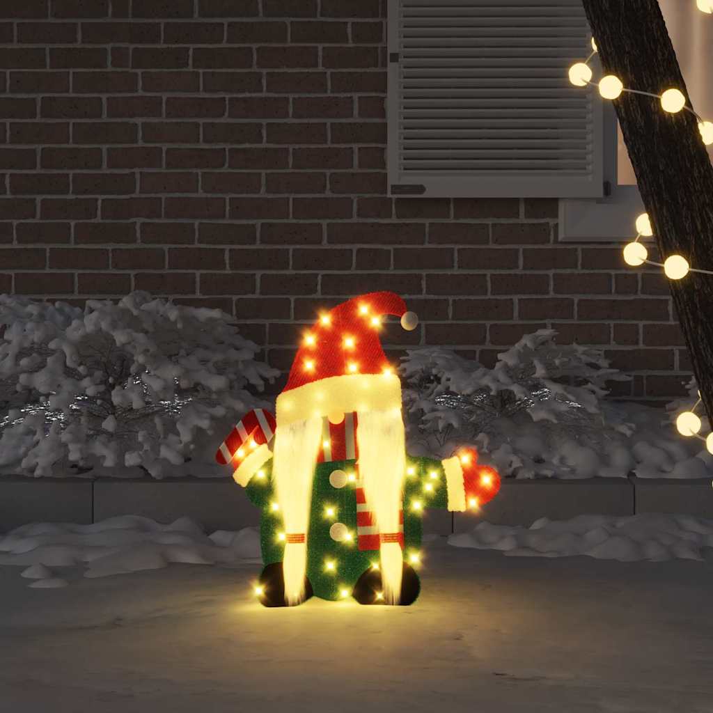 Beleuchteter Gnom mit 60 LEDs Warmes Weiß 71 x 64 cm Lamé-Stoff