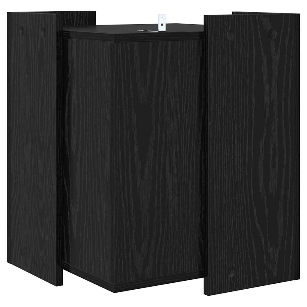 Katzenstreu Box Umzäunung Schwarz Eichen-Optik 42 x 42 x 51 cm