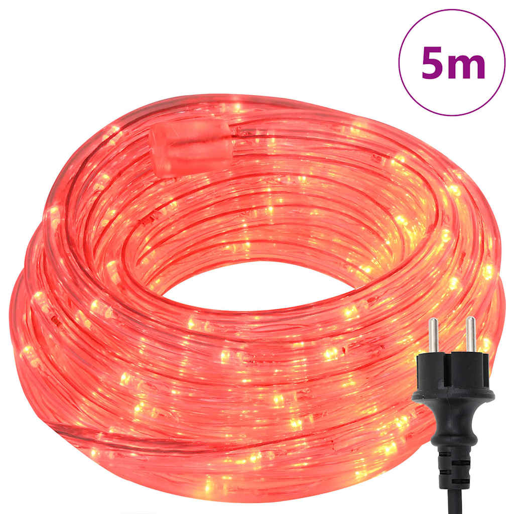 Lichtseil mit 120 LEDs Rot 5 m PVC