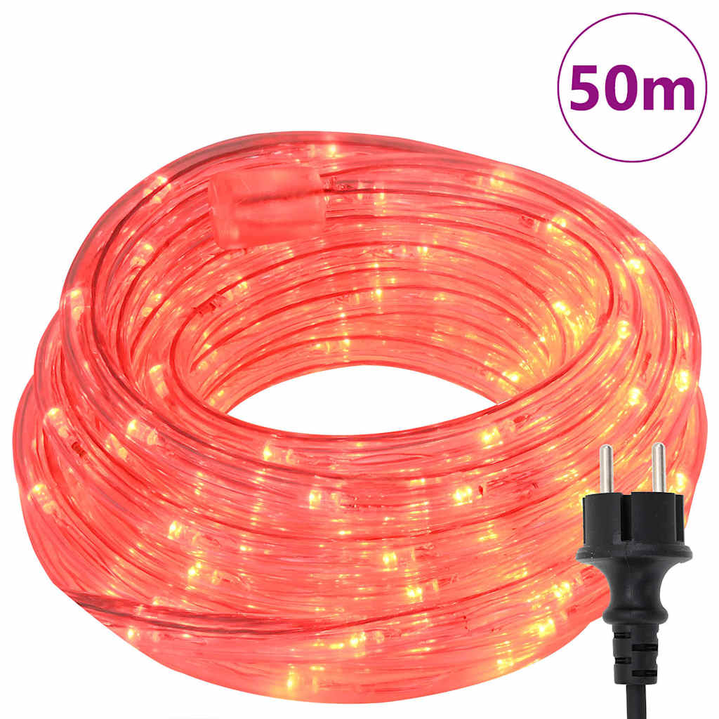 Lichtseil mit 1200 LEDs Rot 50 m PVC