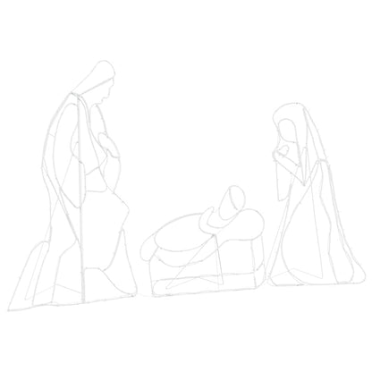 Beleuchtete Krippenszene Mehrfarbig 112 x 72 cm PVC