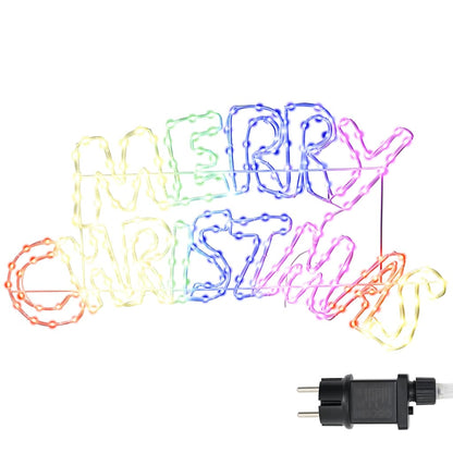 Insegna natalizia con 240 LED, multicolore, 100 x 50 cm, PVC
