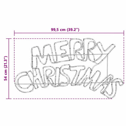 Insegna natalizia con 240 LED, multicolore, 100 x 50 cm, PVC