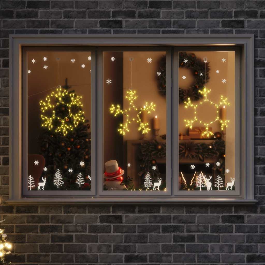 Weihnachts-Schneeflocke mit 252 LEDs Warmes Weiß 45 x 38 cm PVC