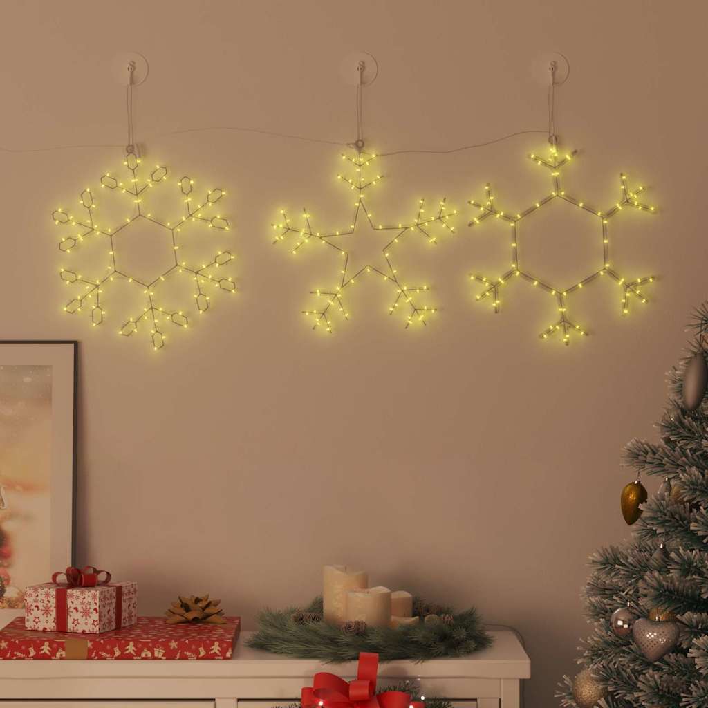 Weihnachts-Schneeflocke mit 252 LEDs Warmes Weiß 45 x 38 cm PVC