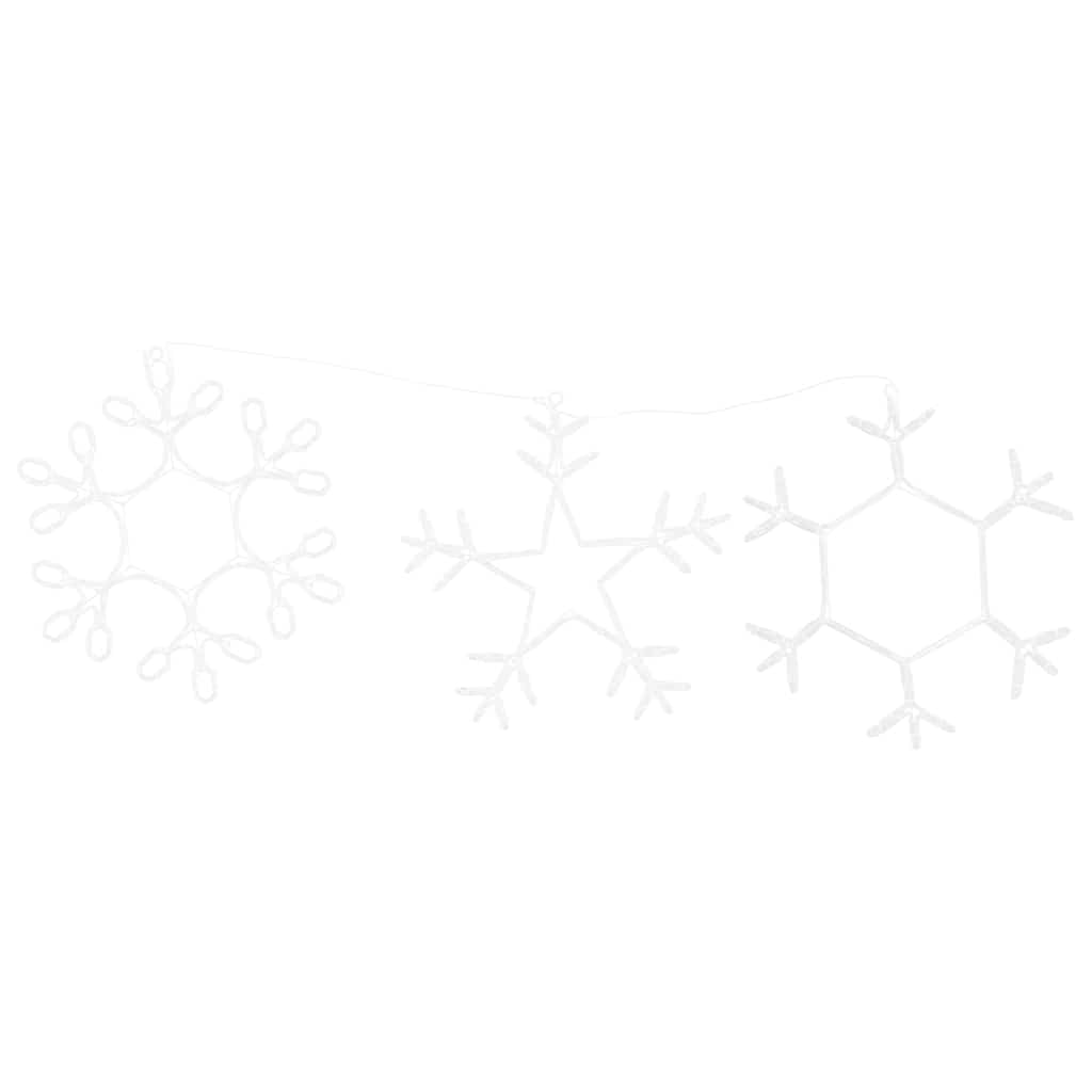 Weihnachts-Schneeflocke mit 252 LEDs Warmes Weiß 45 x 38 cm PVC