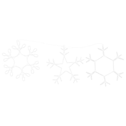 Weihnachts-Schneeflocke mit 252 LEDs Warmes Weiß 45 x 38 cm PVC