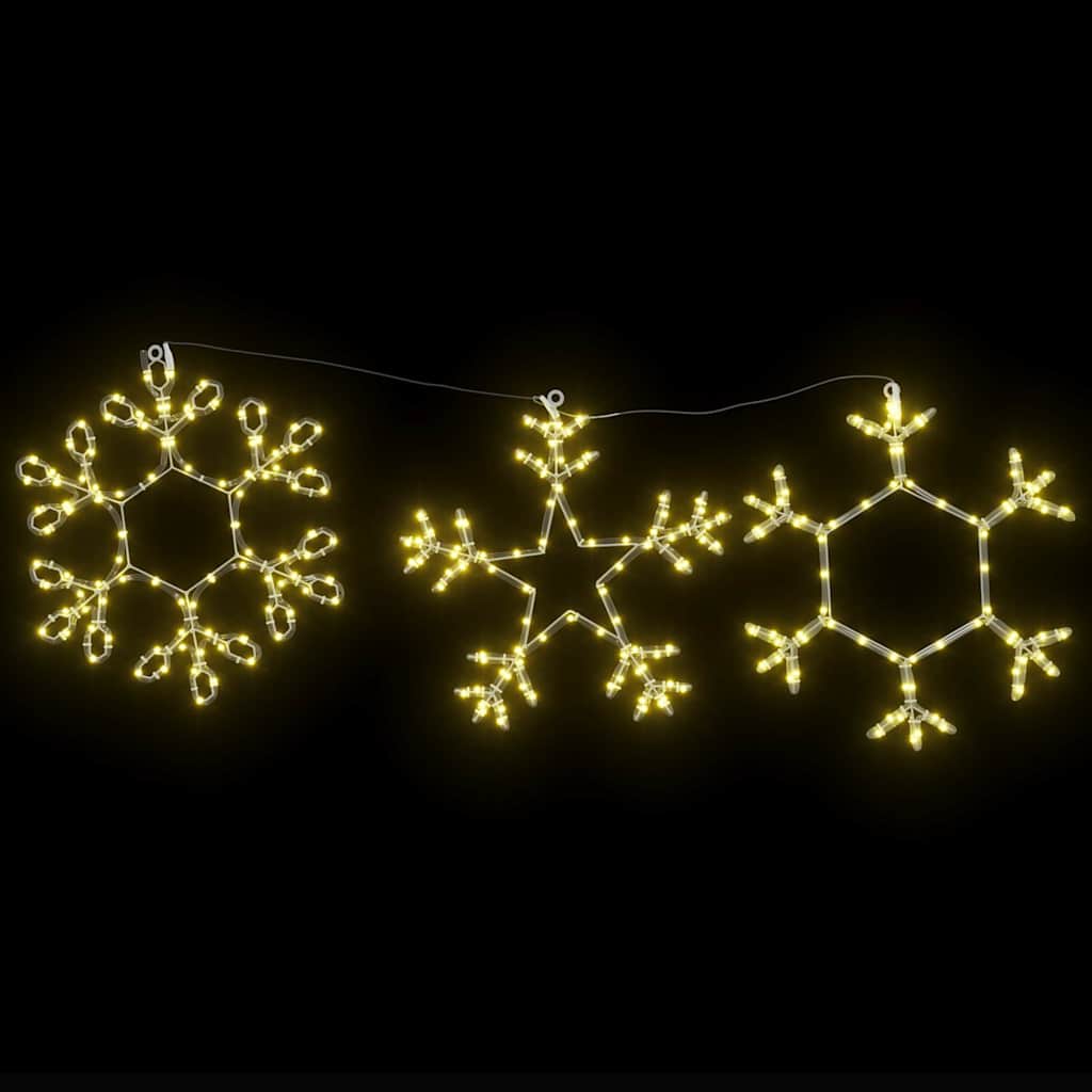 Weihnachts-Schneeflocke mit 252 LEDs Warmes Weiß 45 x 38 cm PVC