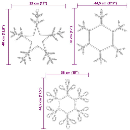 Weihnachts-Schneeflocke mit 252 LEDs Warmes Weiß 45 x 38 cm PVC