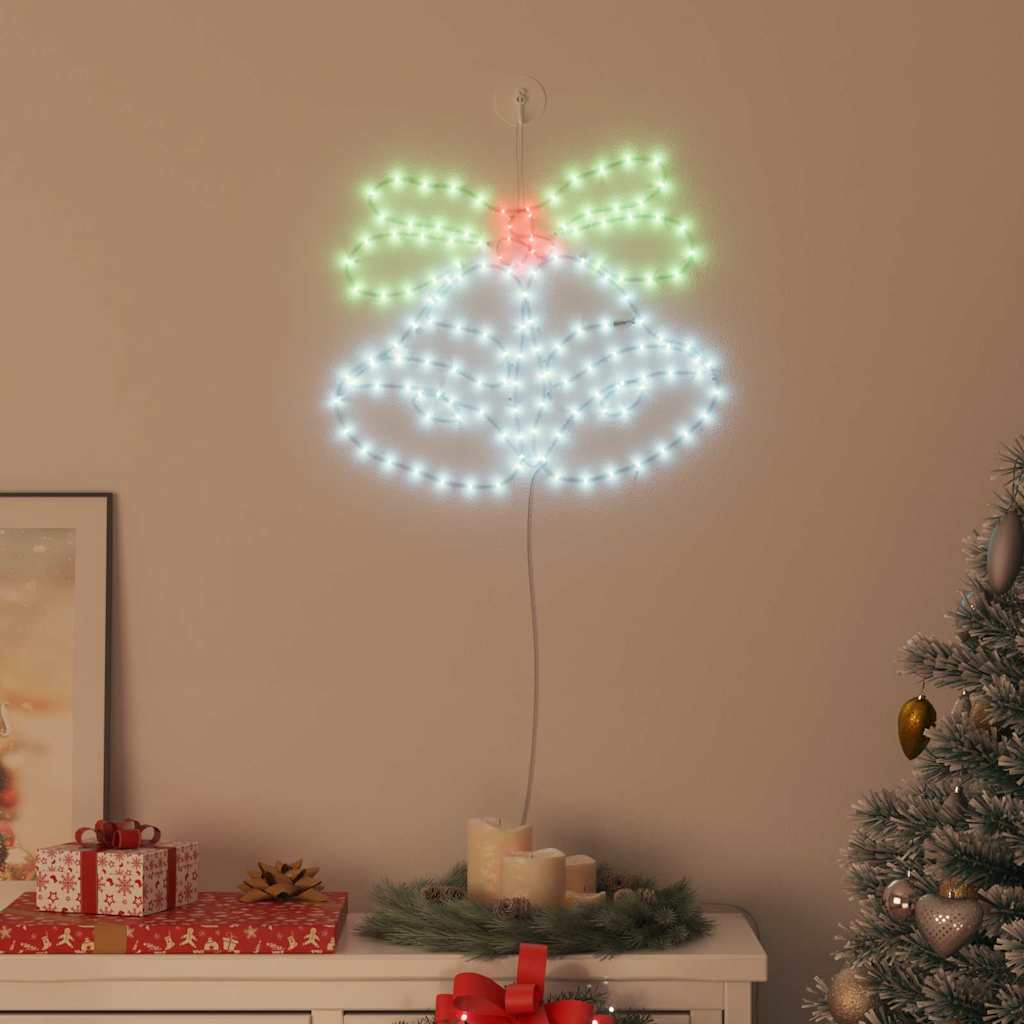 Campana di Natale con 144 LED multicolori, 56 x 46 cm, PVC