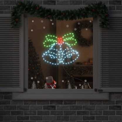 Campana di Natale con 144 LED multicolori, 56 x 46 cm, PVC