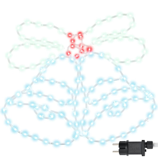 Campana di Natale con 144 LED multicolori, 56 x 46 cm, PVC