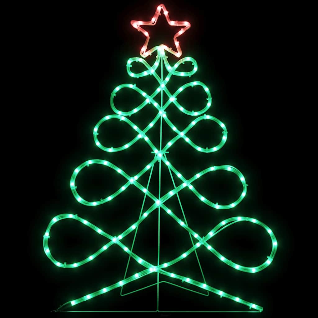 Albero di Natale luminoso a forma di albero, multicolore, 80 x 56 cm, PVC