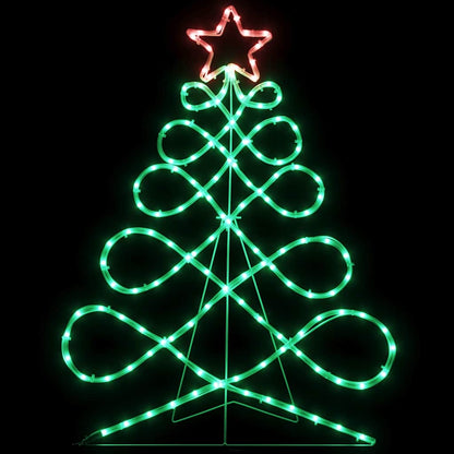 Albero di Natale luminoso a forma di albero, multicolore, 80 x 56 cm, PVC