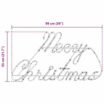 Insegna natalizia con 216 LED, rosso, 99 x 55 x 13 cm, ferro