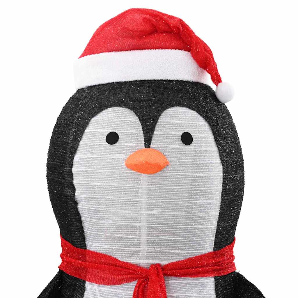 Schnee-Pinguin Figur Warmes Weiß 78 x 88 x 180 cm Stoff