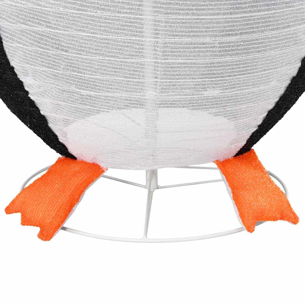 Schnee-Pinguin Figur Warmes Weiß 78 x 88 x 180 cm Stoff