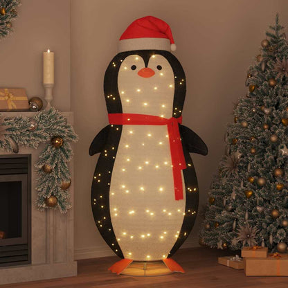 Schnee-Pinguin Figur Warmes Weiß 78 x 88 x 180 cm Stoff