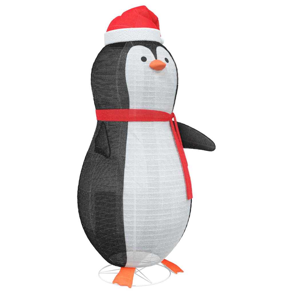Schnee-Pinguin Figur Warmes Weiß 78 x 88 x 180 cm Stoff