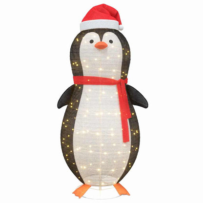 Schnee-Pinguin Figur Warmes Weiß 78 x 88 x 180 cm Stoff