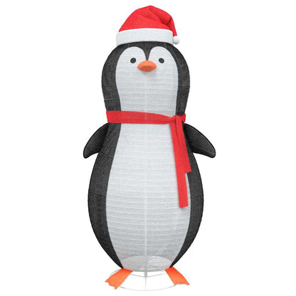 Schnee-Pinguin Figur Warmes Weiß 78 x 88 x 180 cm Stoff