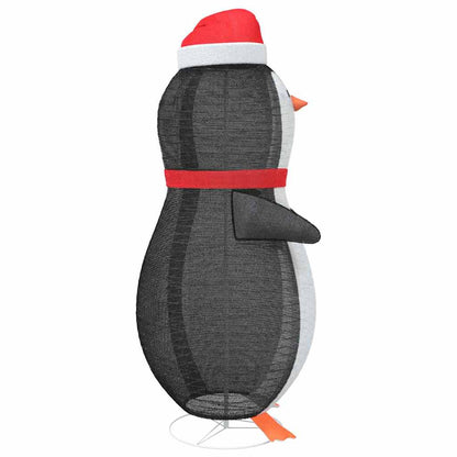 Schnee-Pinguin Figur Warmes Weiß 78 x 88 x 180 cm Stoff