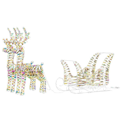 Rentier Zieh Schlitten Warmes Weiß 30 x 12 x 54,5 cm Haustier