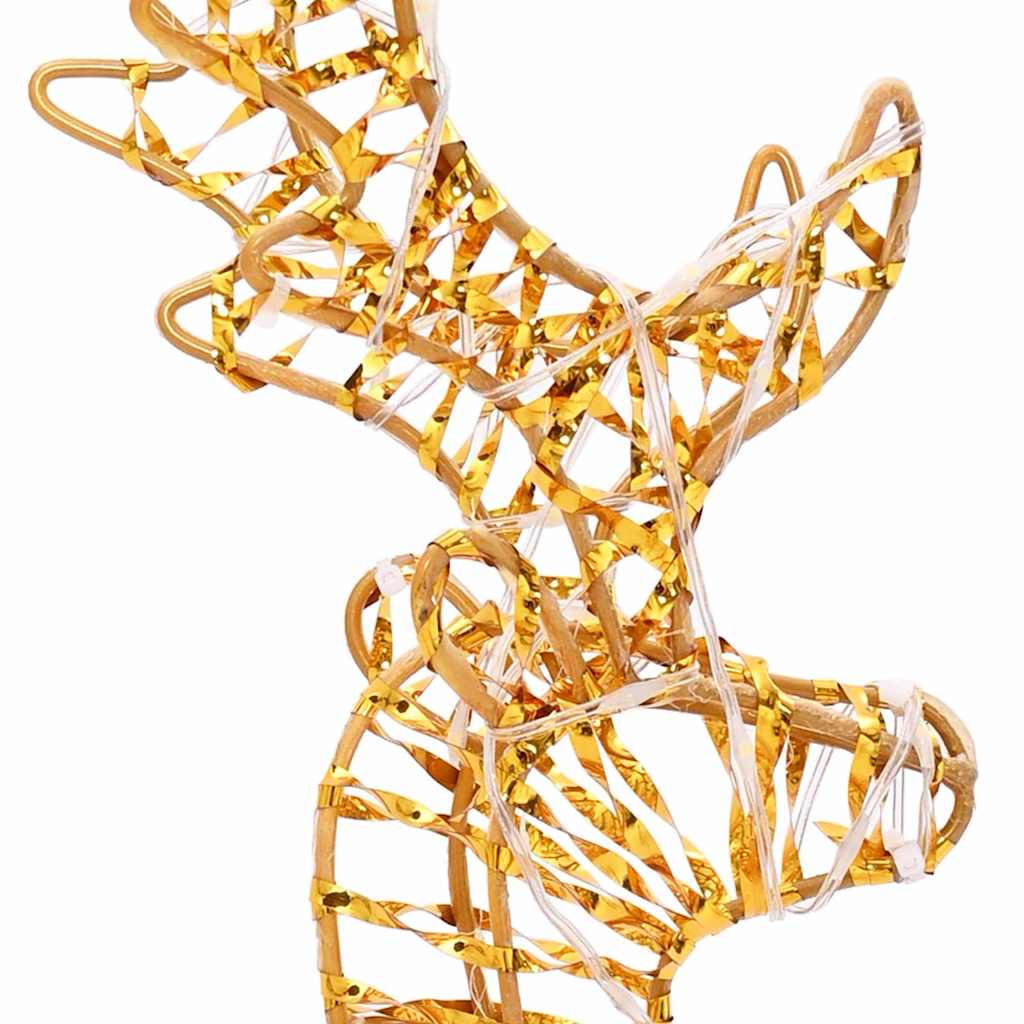 Rentier Zieh Schlitten Warmes Weiß 30 x 12 x 55 cm PET