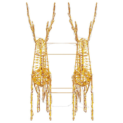 Rentier Zieh Schlitten Warmes Weiß 30 x 12 x 55 cm PET