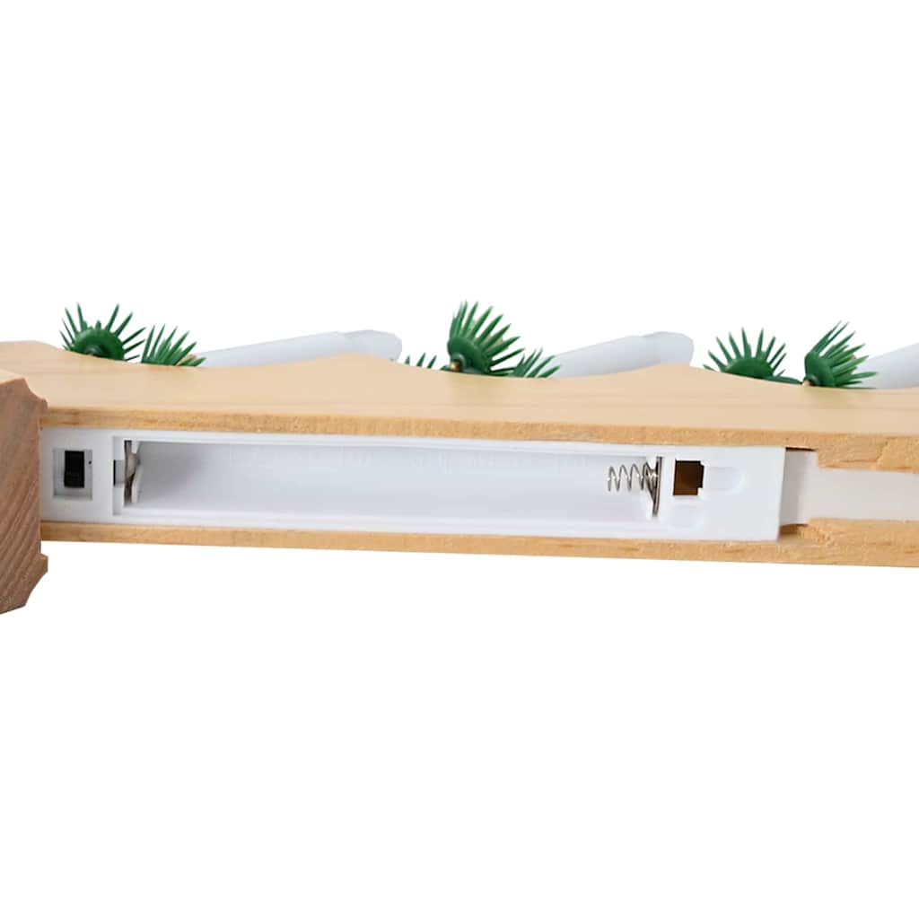 Ponte di candele natalizie con 7 LED, marrone, 39,5 x 5 x 29 cm