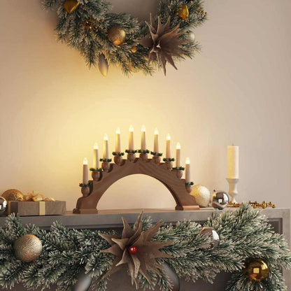 Arco di candele natalizie con 10 candele LED, marrone, 47 x 5 x 29 cm
