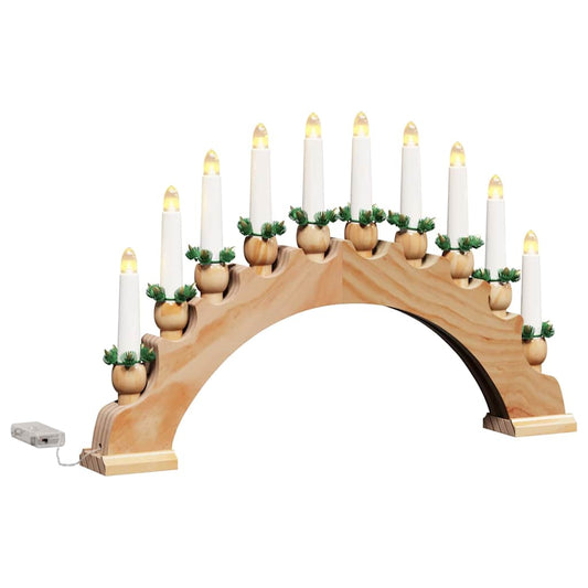 Arco di candele natalizie con 10 candele LED, marrone, 47 x 5 x 29 cm