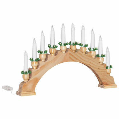 Arco di candele natalizie con 10 candele LED, marrone, 47 x 5 x 29 cm