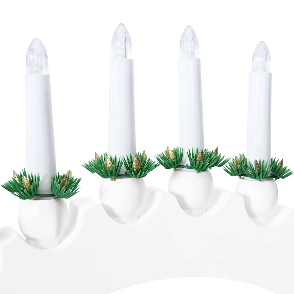 Arco di candele natalizie con 10 candele LED, bianco, 47 x 5 x 29 cm