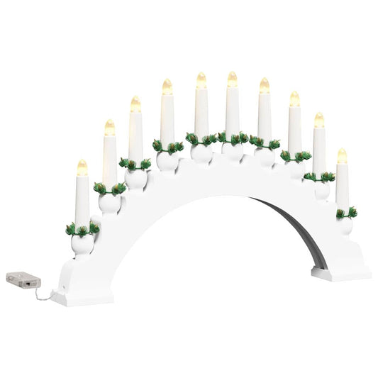 Arco di candele natalizie con 10 candele LED, bianco, 47 x 5 x 29 cm