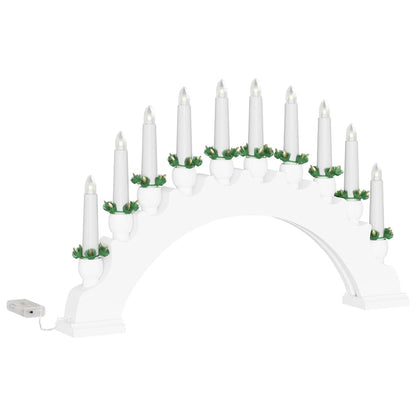 Arco di candele natalizie con 10 candele LED, bianco, 47 x 5 x 29 cm