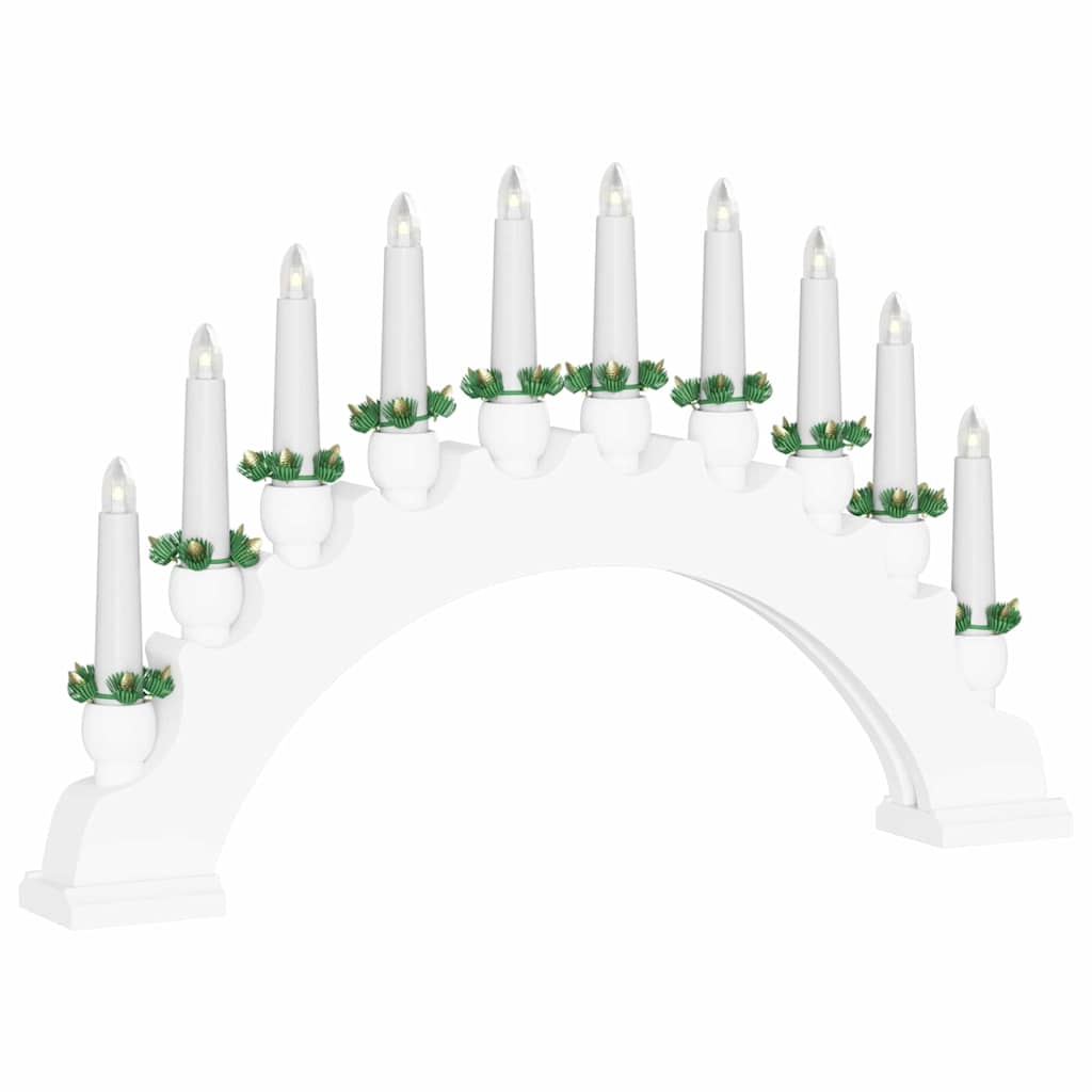 Arco di candele natalizie con 10 candele LED, bianco, 47 x 5 x 29 cm