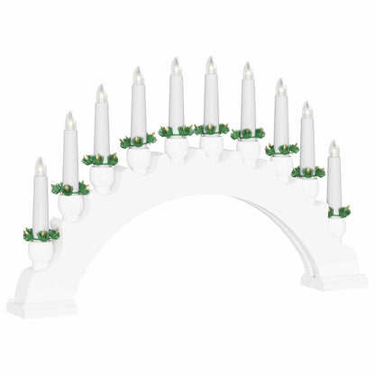 Arco di candele natalizie con 10 candele LED, bianco, 47 x 5 x 29 cm