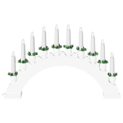 Arco di candele natalizie con 10 candele LED, bianco, 47 x 5 x 29 cm