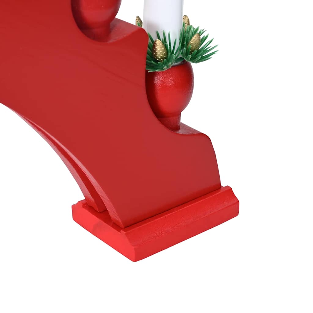 Arco di candele natalizie con 10 candele LED, rosso, 47 x 5 x 29 cm