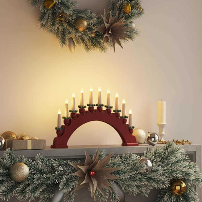 Arco di candele natalizie con 10 candele LED, rosso, 47 x 5 x 29 cm