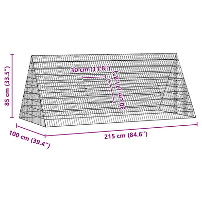 Hasenkäfig Silber 215 x 100 x 85 cm Verzinkter Stahl