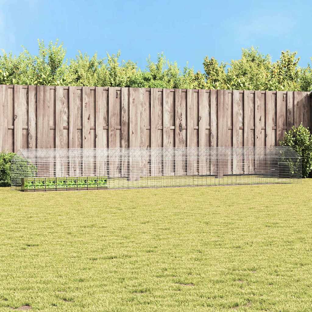 Hasenkäfig Silber 400 x 78 x 78 cm Verzinkter Stahl