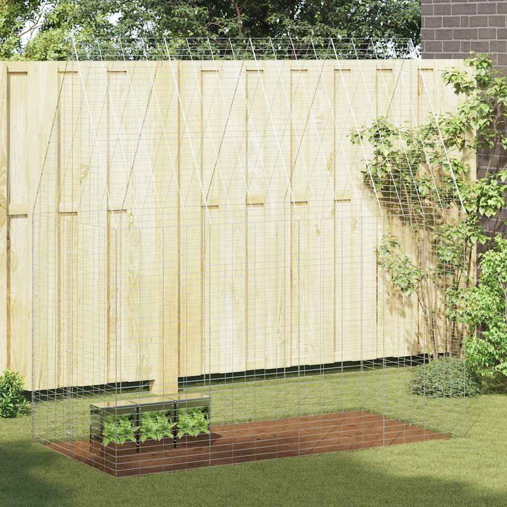 Hasenkäfig Silber 400 x 100 x 210 cm Verzinkter Stahl