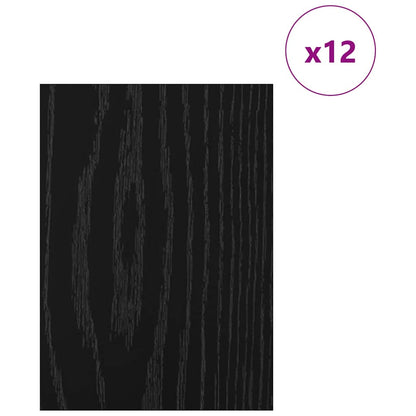 Dekoplatten 12 pcs Schwarz Eichen-Optik 15 x 21 x 0,27 cm