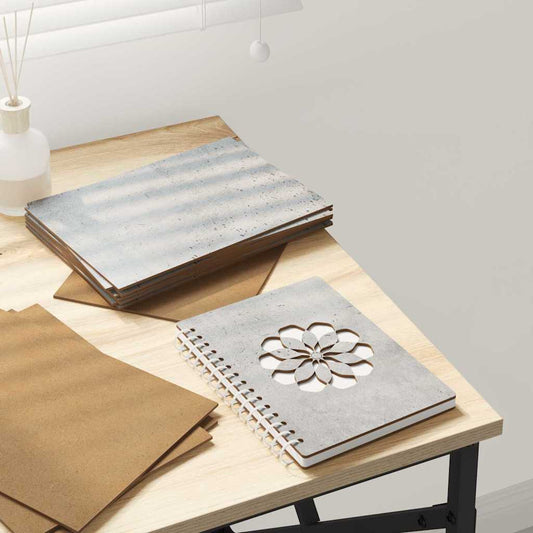 Dekoplatten 50 pcs Beton Grau 15 x 21 x 0,27 cm Holzwerkstoff